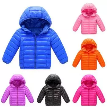 Детский ультра-легкий пуховик с капюшоном, детское зимнее теплое пальто с длинными рукавами на молнии 140cm синий