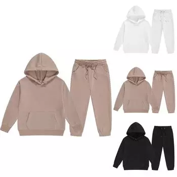 Детский унисекс мальчики девочки зимний комплект с капюшоном M чёрный