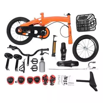 Детский велосипед с тренировочными колесами 14 дюймов из углеродистой стали, регулируемый детский велосипед для детей от 3 до 6 лет