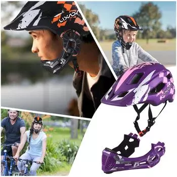 Детский велосипедный шлем, съемный полнолицевой шлем, регулируемый велосипедный шлем для детей, катающихся на велосипеде синий
