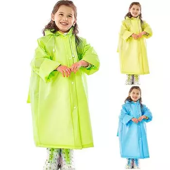 Детский ветрозащитный и водонепроницаемый плащ для мальчиков и девочек с насадкой для школьной сумки M синий