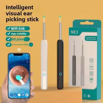 Детский визуальный ушной ковш, ушной совок, беспроводной эндоскоп для чистки ушей HD 1pcs белый