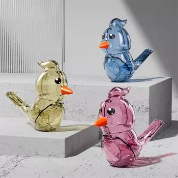 Детский водный свисток в форме птицы со шнурком, небольшой музыкальный инструмент, игрушка, устройство для подзыва птиц, образовательный подарок для детей синий