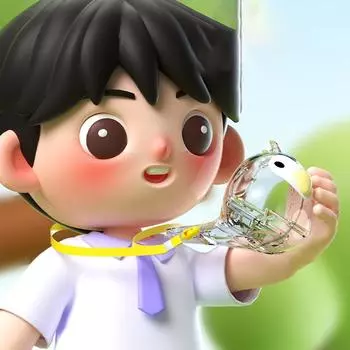 Детский водный свисток в форме птицы со шнурком, небольшой музыкальный инструмент, игрушка, устройство для подзыва птиц, образовательный подарок для детей 1pc