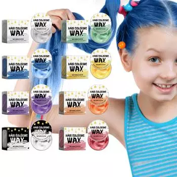 Детский воск для волос, временный воск для волос, натуральная окраска для причесок, для мужчин и женщин, для вечеринок, косплея, 60 г One Size зелёный