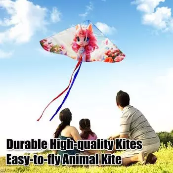 Детский воздушный змей с летающей леской, открытый пляжный парк, лужайка, легко летать, большой длинный хвост, красочный мультяшный змей, подарок для взрослых, мальчиков и девочек C