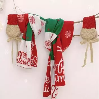 Детский вязаный шарф, рождественский зимний шарф, наушники earmuffs