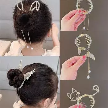 Детский высокий хвост фиксированный артефакт шарообразная головка заколка для волос не повреждает волосы хвост заколка модные аксессуары для волос подарки A1