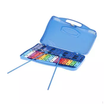 Детский ксилофон, железная пластина 25 нот Глокеншпиль Музыкальная игрушка Обучающее обучение красный