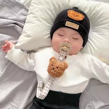 Детский зажим для соски, милая цепочка для младенцев, милый мультяшный медведь, 3D кукла, игрушки для сосков, зажим для соски, цепочка, Kawaii, аксессуары для детского питания