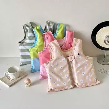 Детский жилет для обучения плаванию, спасательный жилет с героями мультфильмов, симпатичное средство для плавания, плавучая одежда, спасательные жилеты, плавательный бассейн для детей от 2 до 6 лет бежевый