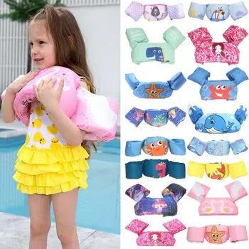 Детский жилет для плавания для мальчиков и девочек, плавающий с плечевой ручкой для детей M темно-синий