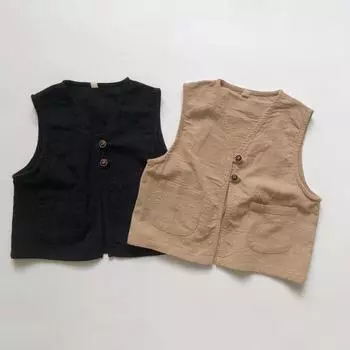 Детский жилет, винтажный жилет, удобное детское пальто в западном стиле 110