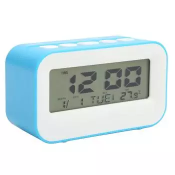 Детский ЖК-будильник с подсветкой Музыкальные будильники Напоминание о дне рождения Синие электронные будильники для кровати