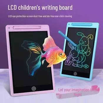Детский ЖК-планшет для рисования: Доска для письма, граффити и рисования — идеальная игрушка в подарок на день рождения 6.5 inch чёрный