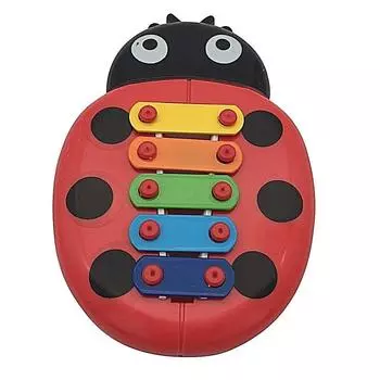 Детский жук бубен игрушка детский музыкальный развивающий инструмент 5 нот красный