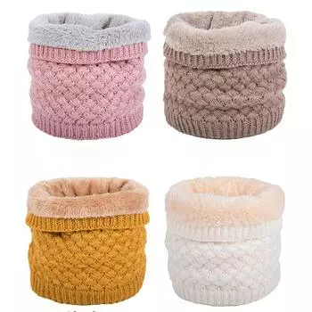 Детский зимний теплый шарф для детей, для женщин, для мальчиков и девочек, вязаный воротник, шарфы для шеи красный