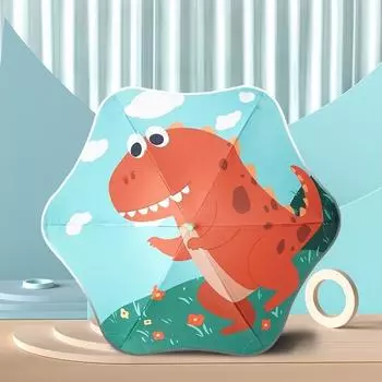 Детский зонт с рисунком из мультфильма, прямой шест, закругленный угол, защита от проколов, для мальчиков и девочек, для учеников начальной школы, длинная ручка, легкий зонт