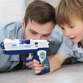 Детский звуковой, световой, музыкальный, детский игрушечный пистолет, проецируемый, не стреляющий, полицейский, ролевой реквизит, игрушечный пистолет, подарок для мальчиков