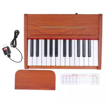 Детское электронное пианино 25 клавиш с наклейкой Несколько режимов звука Деревянное детское пианино Музыкальное