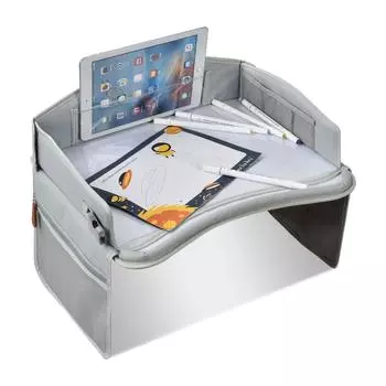 Детское автокресло, поднос для путешествий, водонепроницаемое защитное сиденье, игровой стол для закусок, органайзер для хранения, портативный стол серый