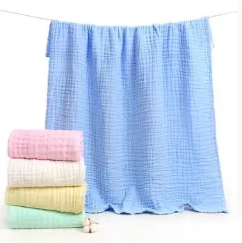 Детское банное полотенце из хлопковой марли Пеленальное одеяло для новорожденного Детское одеяло Марлевое полотенце для новорожденного Детское банное полотенце белый