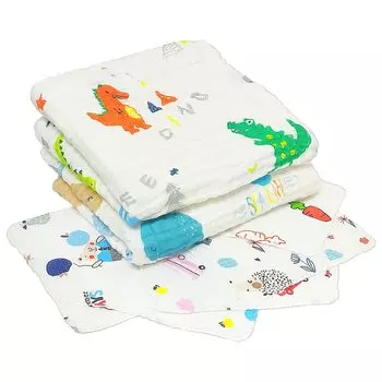 Детское банное полотенце марлевое большое 110 x 110 Набор из 2 штук и хлопковая марлевая салфетка Набор из включает CREDIBLE Оригинальные товары x BM0283 [CREDIBLE] 6-слойный