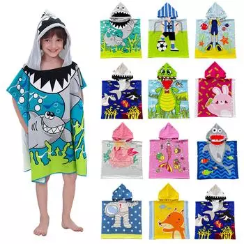 Детское банное полотенце с капюшоном, пляжное полотенце, быстросохнущее банное полотенце для мальчиков и девочек One Size красный