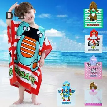 Детское банное полотенце с рисунком из мультфильмов, детское банное полотенце с капюшоном, пончо, быстросохнущее, суперабсорбирующее, ветрозащитное, удобное для ношения, полотенце для малышей