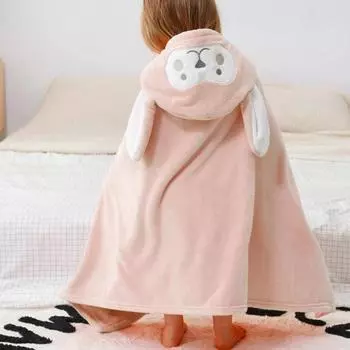 Детское банное полотенце, толстое, отличное водопоглощение, однотонное закрытие на пуговицы 70cm синий