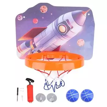 Детское баскетбольное кольцо для помещений, подвесное, без сверления, игрушка-баскетбольная корзина для помещений, регулируемая высота, мультяшный Style B