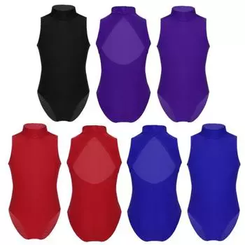 Детское цельное боди для больших девочек, спортивный трико с вырезом на спине, спортивный зал, балет, танцы, гимнастика 7-8 Years красный