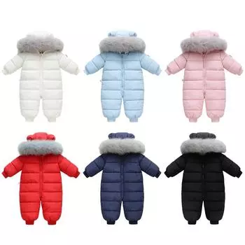 Детское цельное пальто для мальчиков и девочек, теплые пальто с капюшоном и длинными рукавами на молнии 90