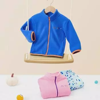 Детское флисовое пальто - плюшевый теплый мех для мальчиков и девочек, осенне-зимний топ 130 cm