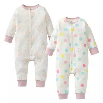 Детское гнездо Детская одежда для девочек комбинезон 80 Комбинезон с открытым передом и длинными рукавами Милая хлопковая пижама 100%