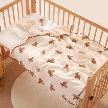 Детское хлопковое фланелевое детское одеяло 2 предотвращает простуду 100 x 140 см, одеяло, марля, одеяло, размеры, теплое, сон, дети, детский, сон,