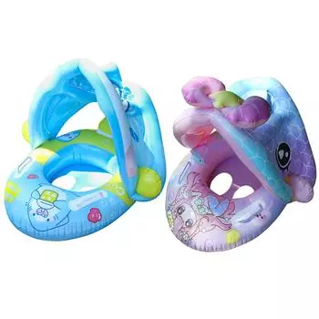 Детское кольцо для плавания, надувное кольцо для плавания с зонтиком для малышей, поплавок для бассейна, пляжные игрушки для воды, летняя игрушка для вечеринки у бассейна для детей Style A