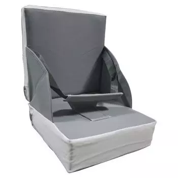 Детское кресло-бустер для обеденного стола со спинкой, подушка для кухонного стула с ремнями, портативная подушка для стула для еды в ресторане серый