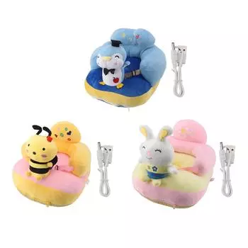 Детское кресло-диван, напольное сиденье с поддержкой Bluetooth, плюшевое регулируемое сиденье с милым мультяшным животным, ребенок учится сидеть Bee