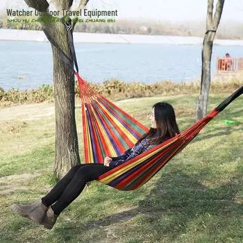 Детское кресло-качели для дома и улицы с двойной качелей и функцией предотвращения опрокидывания single 260*80 красный