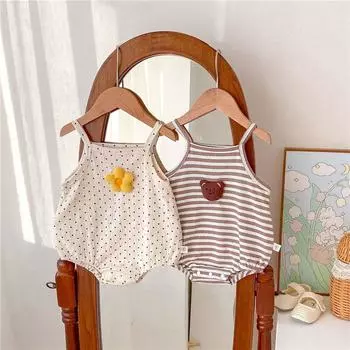 Детское летнее боди без рукавов, милый комбинезон с героями мультфильмов для мальчиков и девочек, одежда для малышей 66