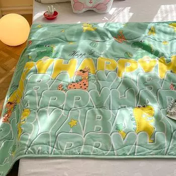 Детское летнее одеяло с графическим принтом из мультфильмов 110x150 см 1 шт., легкое и дышащее, можно стирать в стиральной машине 110x150cm