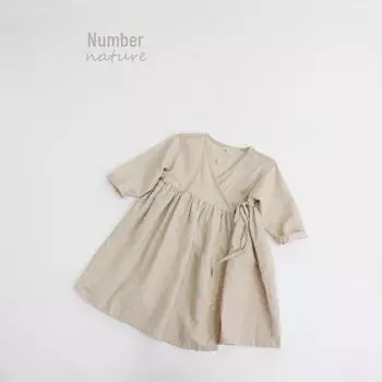 Детское летнее платье с ретро-картой леса - юбка из хлопка и льна 100 cm