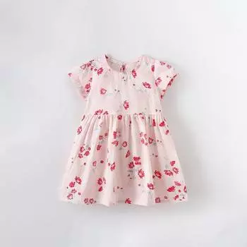 Детское летнее платье в стиле маленькой девочки, платье принцессы, детское платье с коротким рукавом для девочек 130cm