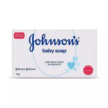 Детское мыло с лосьоном и Витамином Е (75 г), Baby Soap with Baby Lotion & Vitamin E, Johnson’s Baby