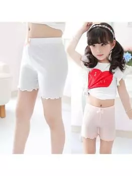 Детское нижнее белье, эластичные безопасные леггинсы для маленьких девочек, трусики M чёрный