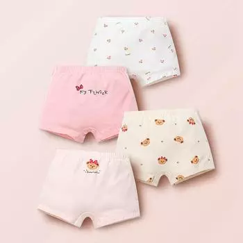 Детское нижнее белье для девочек, 4 шт., трусики с принтом 110