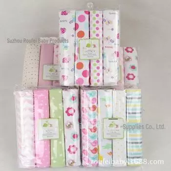 Детское одеяло из хлопка и фланели - пеленка и полотенце для младенцев 102*76 cm