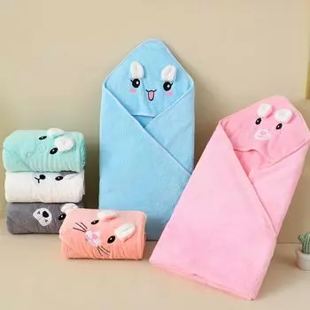 Детское одеяло из плотного кораллового флиса с рисунком, 80x80 см, с вышитой окантовкой и высокой впитываемостью 80x80 cm светло-зеленый