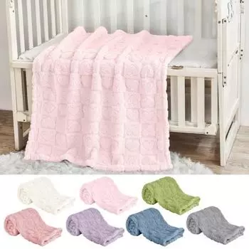 Детское одеяло, пушистое, плюшевое, мягкое на ощупь, с рисунком, однотонное, всесезонное, для мальчиков и девочек, для использования в помещении и на улице, для сна и сна, детское одеяло розовый